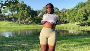 Flashing Black Porn - Naughty Black Girl Stretching and Flashing in a Public Park - Pornhub.com