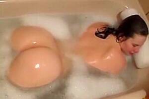 Bathtub Porn Ass Wet - Girl shows off her firm big wet ass in the bathtub to her bf, watch free