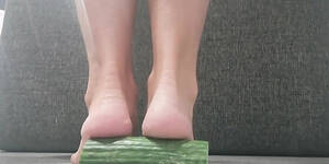 New Zealand Feet Porn - Feet Crushing Cucumber HD SEX Porn Video 5:41