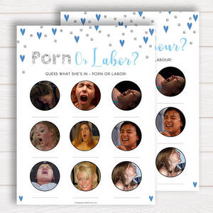 Funny Porn Labels - Porn or Labour Baby Shower Game, Blue Porn or Labor Game, Baby Boy Baby  Shower Game, Funny Baby Shower, Porn or Labour, Labor or Lovin Game