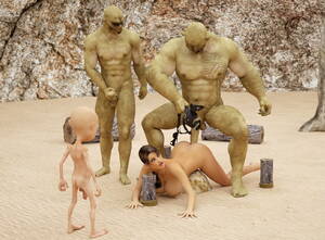 big ogre cock - Big ogres with huge 3D cock screw poor exporer babe | Porncraft 3d