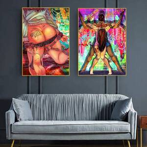 Couple Porn Art - Sexy Nude Couple Having Sex Poster Abstract Sexy Butt Girl Body Wall Art  Graffiti Colourful Porn Art Oil Painting Bathroom Decor 40x60cmx2 Unframed  Cuadros de pared de Sala Unframed : Amazon.ca: Home