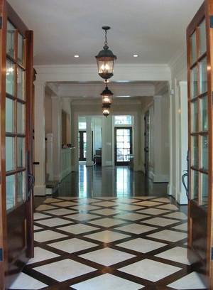 Foyer Porn - Dresser Homes Chic, elegant foyer entrance design with chocolate brown and  ivory ... | House porn | Pinterest | Entrance design, Foyers and Chocolate  brown