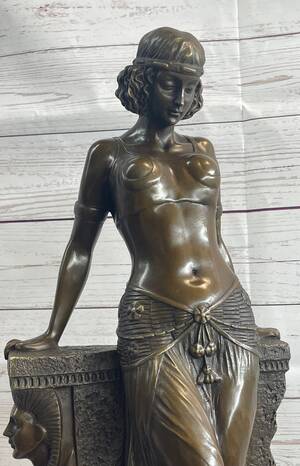 Naked Egyptian Sex Statues - Cleopatra Egyptian Princess Sexy Semi Nude Bronze Sculpture Statue Dec â€“  Bronzhaus