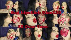 Kiss Lips Face - Sticky juicy red lipstick kisses all over his face - Princess18 Clip Store  | Clips4sale