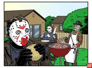 freddy krueger cartoon porn videos free - How movie characters spent their summer vacation: Freddy Krueger, Jason  Voorhees and Michael Myers