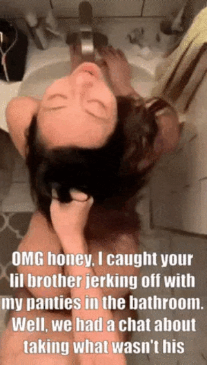 Family Toilet Captions Porn - I told my girlfriend not to leave her panties in our family bathroom - Porn  With Text