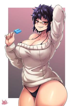 hentai huge tits sweater - Hentai Booru - Image 1902: 1girls ass big_ass big_breasts breasts cleavage  female female_only glasses jmg large_breasts looking_at_viewer panties  popsicle red_eyes sharp_teeth short_hair solo sweater thick_thighs - Anime  and Hentai pictures