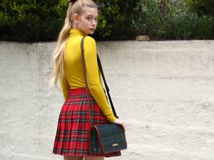 American Schoolgirl Porn - (turtleneck & bow american apparel - skirt & socks vintage - loafers haruta  - satchel polo ralph lauren)