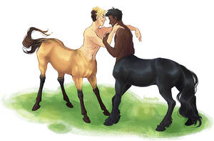 Anime Gay Centaur Porn - commission - gay centaurs by hawberries on DeviantArt