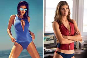 Alexandra Daddario - Baywatch star Alexandra Daddario poses in daring blue swimsuit â€“ The Sun |  The Sun