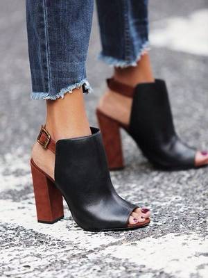 Jeans Ballet Flats Porn - Schutz Coast to Coast Heel at Free People Clothing Boutique.Suede  sling-back heels with adjustable buckles and contrast leather uppers,  featuring an ...