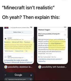 Minecraft Furry Porn - Minecraft is realistic : r/MinecraftMemes