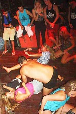 Dancing Porn - Pictures showed the tourists demonstrating sexual positions on the floor  during a pub crawl