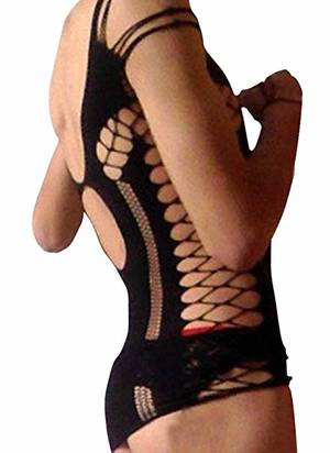 Men Lingerie - HIMEALAVO Men Lingerie Bodysuit Dress Bodystocking Porn Short Skirt Fishnet
