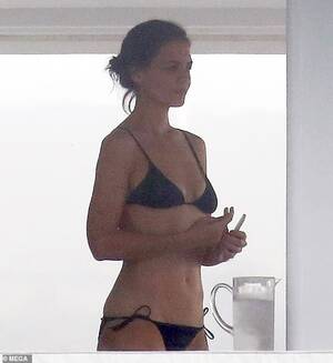 Katie Holmes Interracial Porn - Katie Holmes turns heads in tiny black bikini on mega yacht with boyfriend  Jamie Foxx | Daily Mail Online
