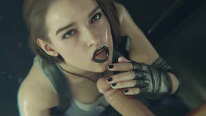 Black Lipstick Blowjob - Jill Valentine Sloppy Blowjob With Black Lipstick | xHamster