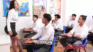 latin teacher porn - Big titted, Latin teacher is often getting fucked in the classroom, in  front of her students - Sunporno