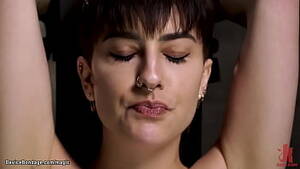 bbw hairy pussy whip - Pierced nose hairy pussy and armpits brunette slave Kristen Scott is bound  in bdsm throne and whipped and fingered then on table fucked with dildo by  master The Pope - XNXX.COM