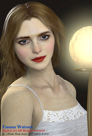 Emma Watson 3d Porn - Emma Watson Digital Art3D Render 2016 002 by mandala