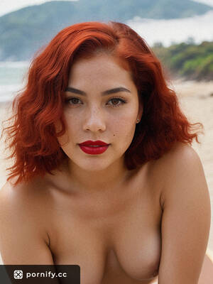 brazil nude beach redhead - Busty Brazilian Chick Posing Playful on the Beach | Pornify â€“ Free PremiumÂ®  AI Porn