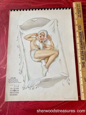 1940s porn calendar - Vintage Semi-Nude Pinup Wall Calendar 1993 1940's Pin-Up Girls Alberto â€“  Ephemera Galore