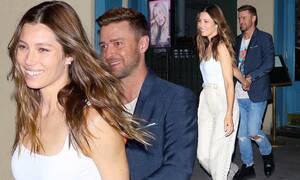 jessica biel nude beach - Jessica Biel holds hands with husband Justin Timberlake leaving Songwriters  Hall Of Fame dinner | Daily Mail Online
