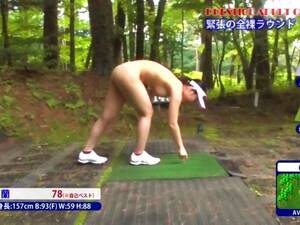japanese nude golf - Yummy Asian girl plays golf being completely naked