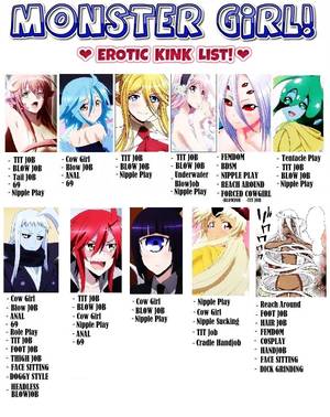 Monster Tail Porn - MONSTER GIRL! EROTIC KINK LIST! TIT JOB BLOW JOB Tail JOB 69 Nipple Play