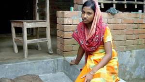 china india sex - Moyna sits outside her home in the town of Kalora, Bangladesh. As a 14