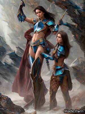 Lesbian Warrior Porn - Porn image of realistic art perfect body fantasy armor serious pov 18  lesbian created by AI