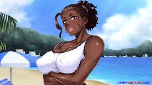 black bitch beach - Black Bitch Sucks Dick On The Beach - EPORNER