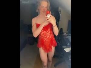 Blonde Red Lingerie Dance - Blonde hair blue eye trans red lingerie tease 1 | free xxx mobile videos -  16honeys.com