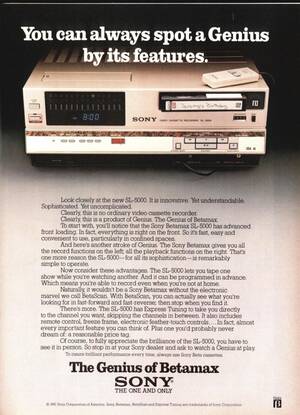 Betamax Porn - Betamax circa Dec 1981. We had a Beta machine until Christmas 1987. Dad  finally realized VHS was gonna win the format wars : r/80s