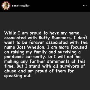 Alyson Hannigan Porn Captions - Sarah speaks out in support of Charisma : r/buffy