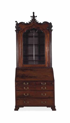 Georgian Vintage Porn - A GEORGE II MAHOGANY SECRETAIRE-BOOKCASE, THIRD QUARTER 18TH CENTURY