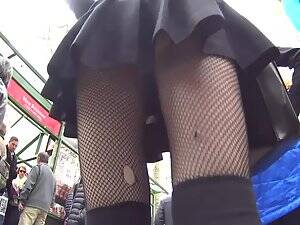 goth upskirt voyeur - Upskirt of goth girl and college girl - Voyeurs HD