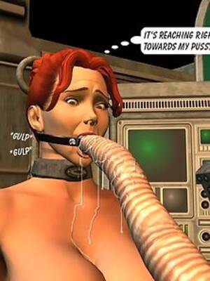 Alien Probe Porn - Alien monster uses it's tentacles to probe the mouth and pussy of busty  redheads - 15 Pics | Hentai City