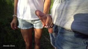 hidden public handjob - Girl makes Public Handjob for Stranger near Lake with People :) -  Pornhub.com