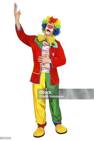 Clown Porn Nude Male Good Looking - Funny Clown In Colorful Costume Stock Photo - Download Image Now - Clown,  Wig, Acting - Performance - iStock