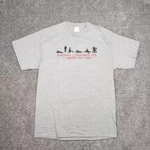 Funny Porn For Men - Graphic Shirt Everything I Know I Learned From Porn Men Large Gray Funny  Novelty | eBay