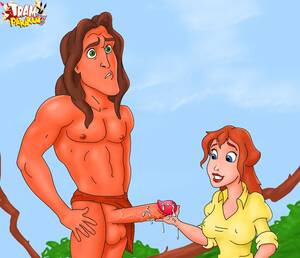 naked tarzan cartoons - Tarzan fucking Jane in all possible ways and cums on her hand.