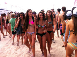bikini on beach laying down - We go down and get something to drink and cruise the pier like some old  couple, but with cameras. Almost every day now.