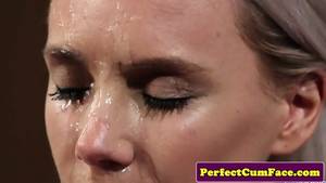 Babe Face Porn - Busty officer babe gets perfect load on face