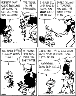 Calvin And Hobbes Babysitter Porn Comic - I've noticed a surprising lack of calvinball strips lately so here's one of  my all time favorite arcs. Rosalyn playing Calvinball! : r/calvinandhobbes
