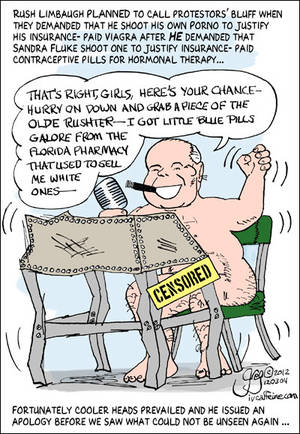 Insurance Cartoon Porn Parody - Rush prepares to shoot a porno-Satire