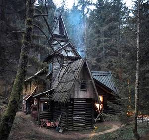 Bosnian Street Porn - Magical Log House in Bosnian Woods. \