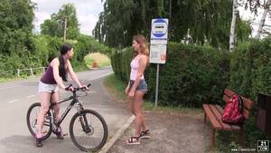 Bicycle Lesbians - Svelte really horny Lexi Rain turns bike fun into lesbian sex outdoors