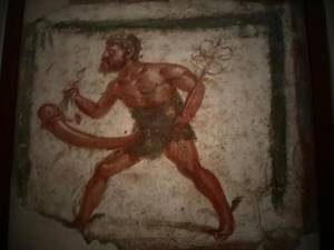 Ancient Roman Art Porn - Hermes (the messenger god and the god of merchants and theives) with a huge  phallus. You recognize Hermes by the small wings on his feet an.