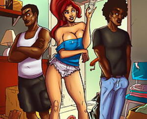 interracial cartoon couples making love - Love thy neighbor. Lewd caucasian chick ask for helping a couple of black  boys however have not cash to get pay out